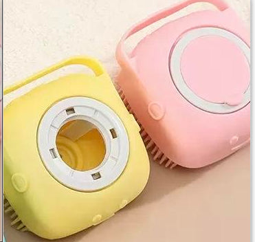 Silicone Pet Bath Massage Brush with Shampoo Dispenser | Dogs & Cats | JParker