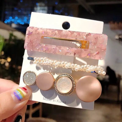 Geometric Resin Hair Clip – Polished Barrette | 15 Styles