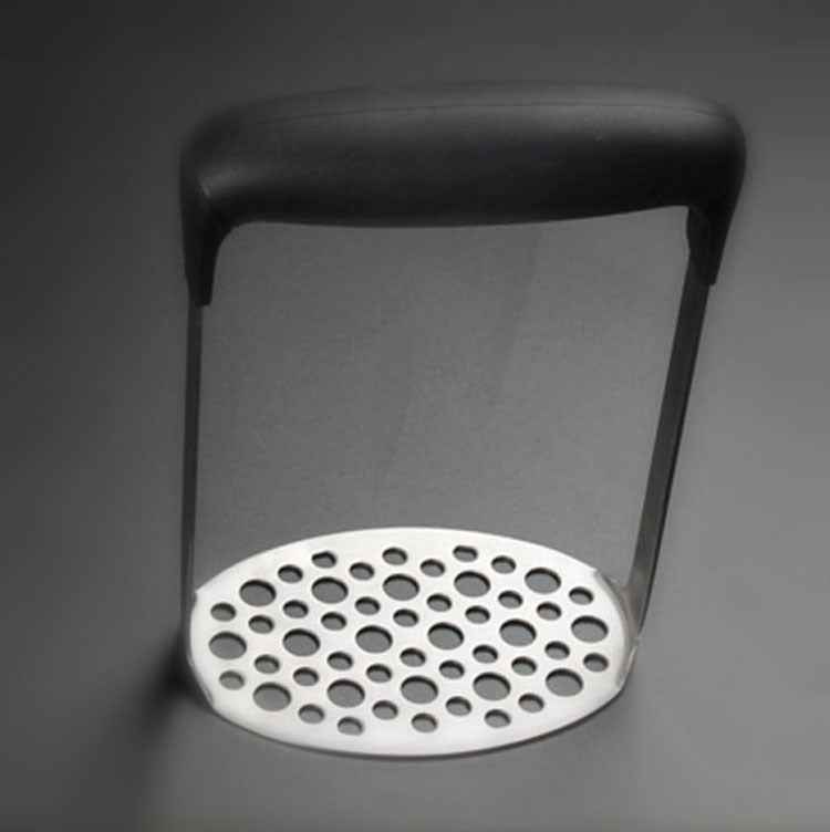 Stainless Steel Garlic & Potato Masher – Ergonomic Kitchen Masher with TPR Handle