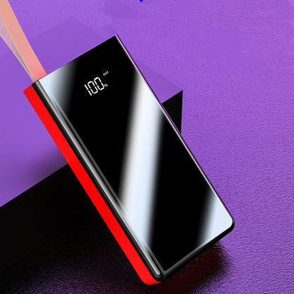 Large Capacity Power Bank with Mirror Display – 20000mAh & 30000mAh Black & Red