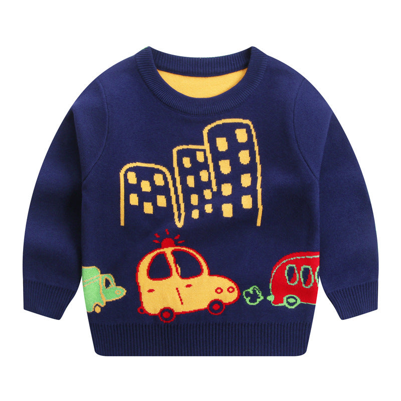Children's Space & Dino Print Cotton Pullover Sweatshirt | Boys Top