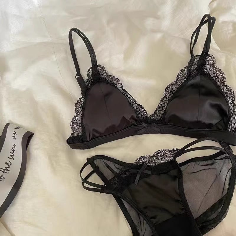 French Lace Wire-Free Bra | White & Black | Bra Only or Set