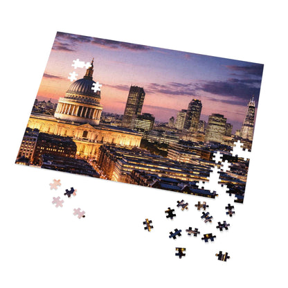 London Skyline Jigsaw Puzzle with Tin – Sunset Cityscape Gift