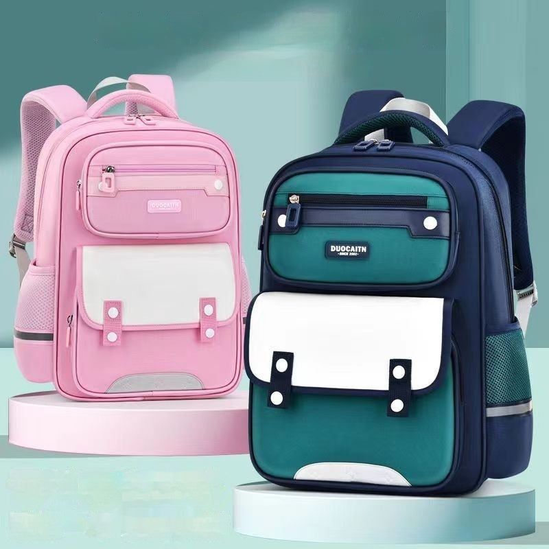 Kids' Fruit Print Nylon School Backpack – Waterproof & Burden-Reducing