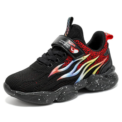 Kids' Retro Mesh Trainers – Anti-Slip, Sizes 28–39