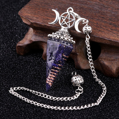 Hexagonal Pyramid Crystal Gemstone Pendant Necklace