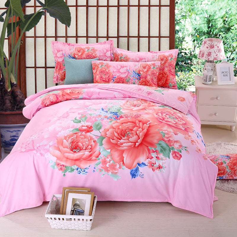 Cosy Printed Microfibre Bedding Set – 4-Piece Duvet Cover & Pillowcase