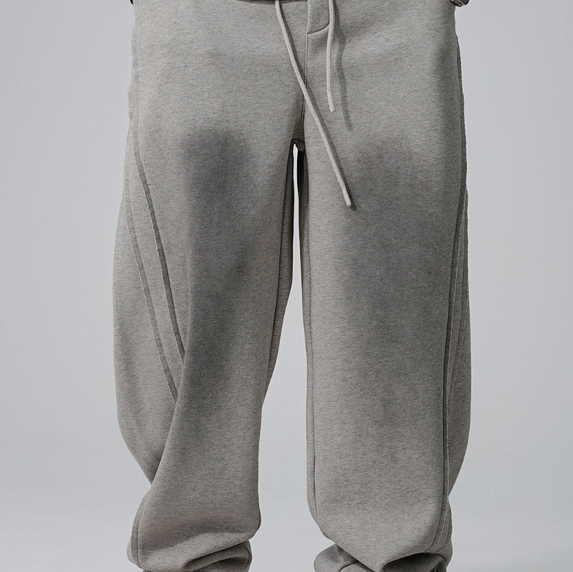 Men's Fleece-Lined Distressed Knit Sweatpants | Straight Leg S-2XL