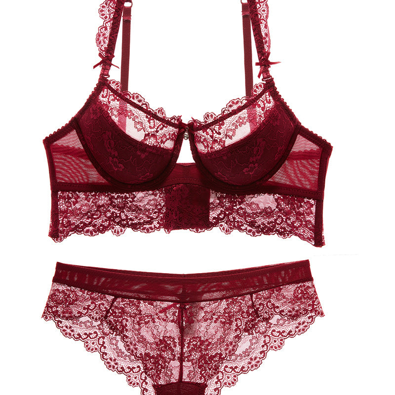 Women's Underwired Push-Up Lace Bra | Ultra-Thin Moulded Cup