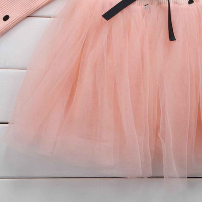 Girls Long Sleeve Tutu Lace Dress – Birthday, Christening & Party Gown