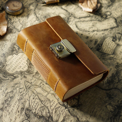 Genuine Cowhide Leather Notebook | Vintage Retro Journal | A5, A6, A7