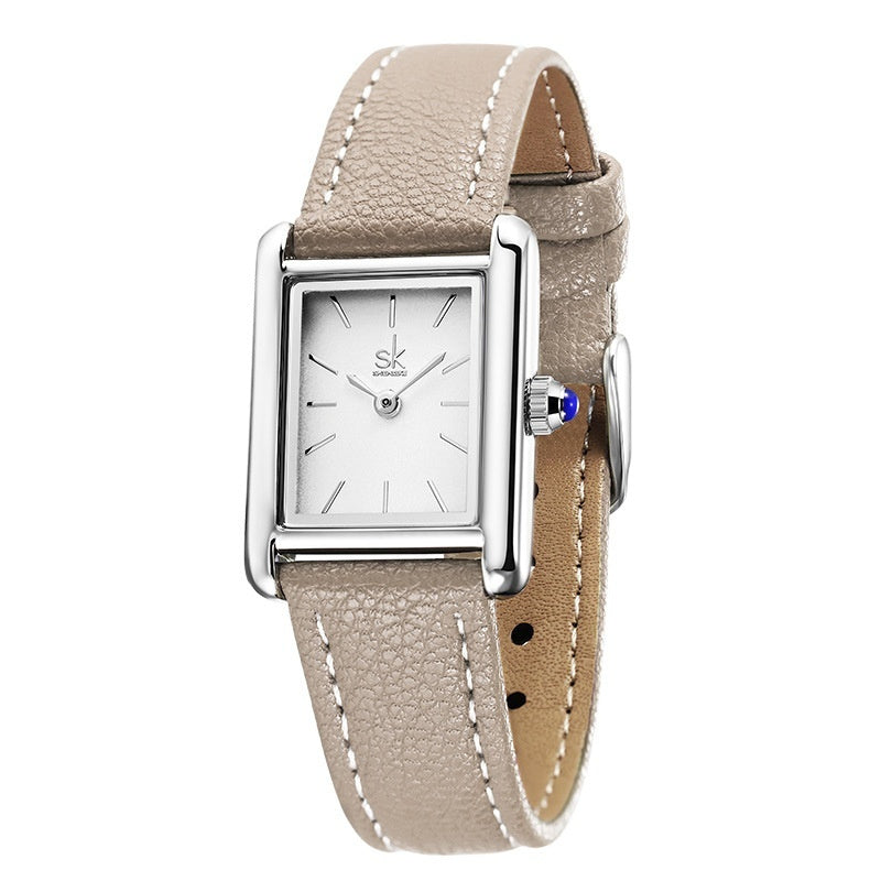 Women's Square Dial Quartz Watch | Retro Fashion Timepiece