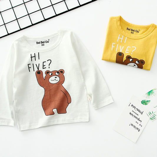 Children's Cartoon Long Sleeve T-Shirt | Cotton Kids Top