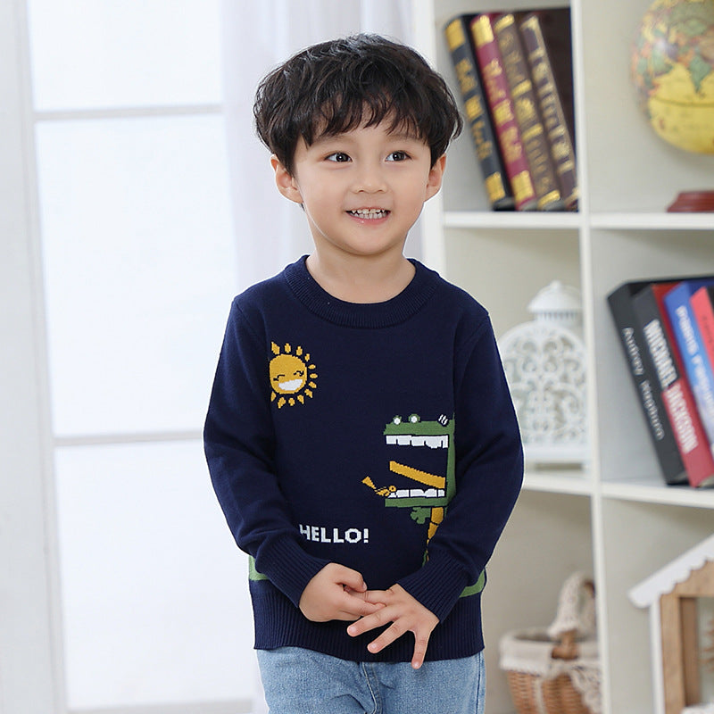 Boys' Double-Layer Cotton Sweatshirt | Warm Kids Top 90–140cm