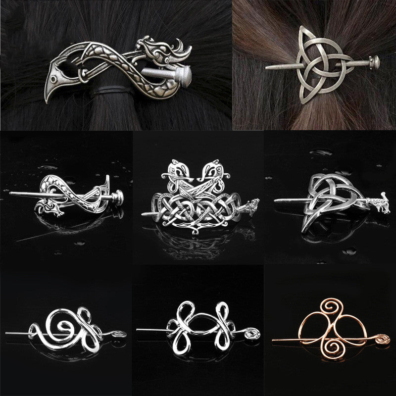 Retro Metal Sliding Hairpin – Electroplated Alloy | 6 Styles