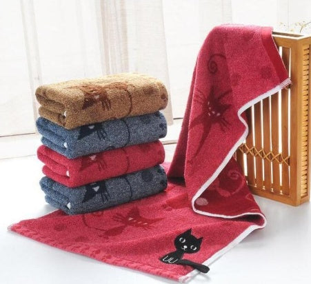 Cat Tail Hook Cotton Face Towel 25x50cm