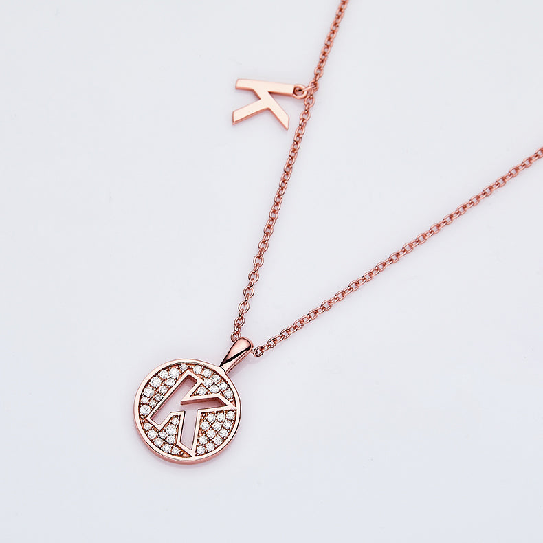 S925 Silver Moissanite Initial K Pendant Necklace