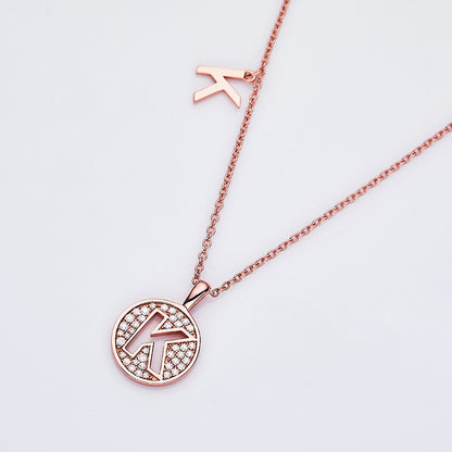 S925 Silver Moissanite Initial K Pendant Necklace