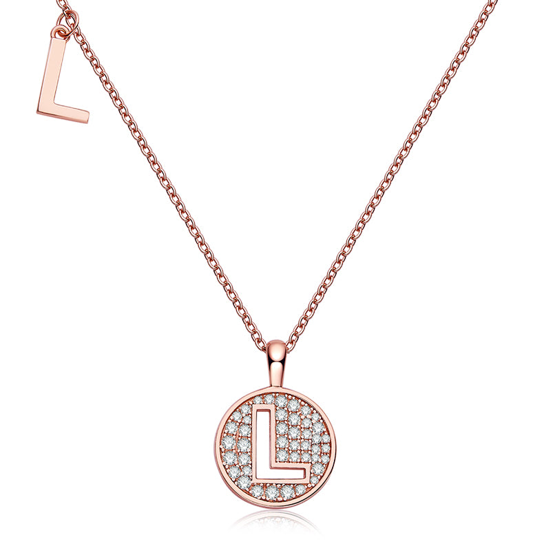 S925 Silver Moissanite Initial L Pendant Necklace