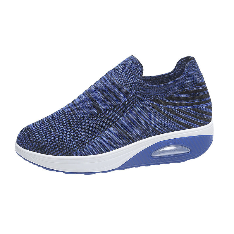 Women's Mesh Wedge Heel Trainers | Breathable Colour Block Shoes