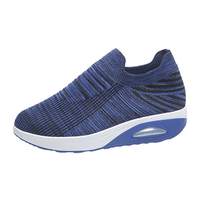 Women's Mesh Wedge Heel Trainers | Breathable Colour Block Shoes