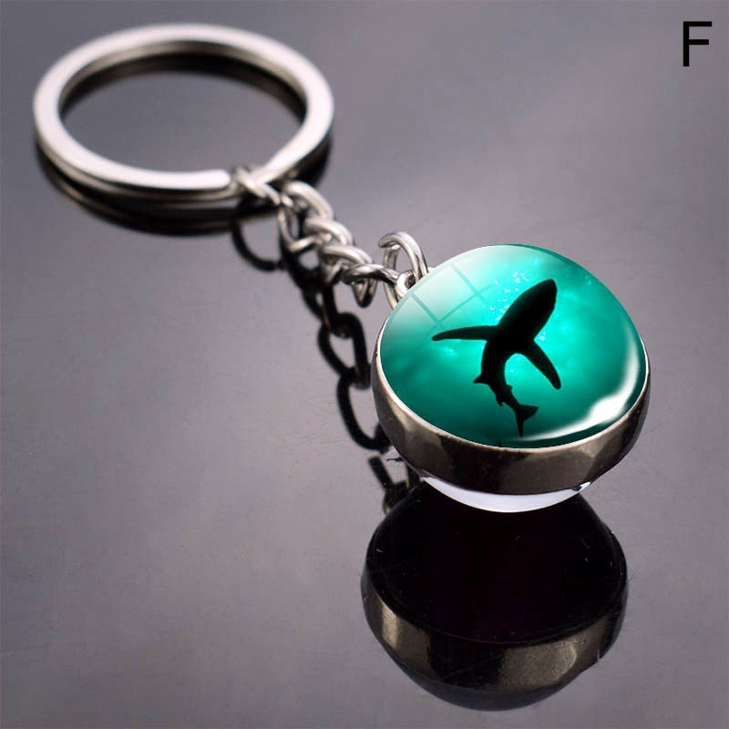 Double-Sided Glass Ball Keyring | Nature & Animal Designs