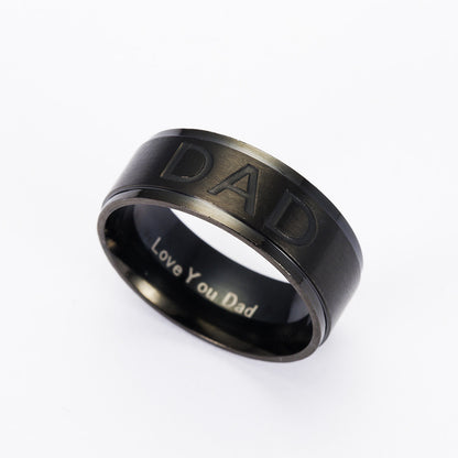 Geometric Titanium Steel Ring | Black, Gold & Rose Gold | Sizes 6–12