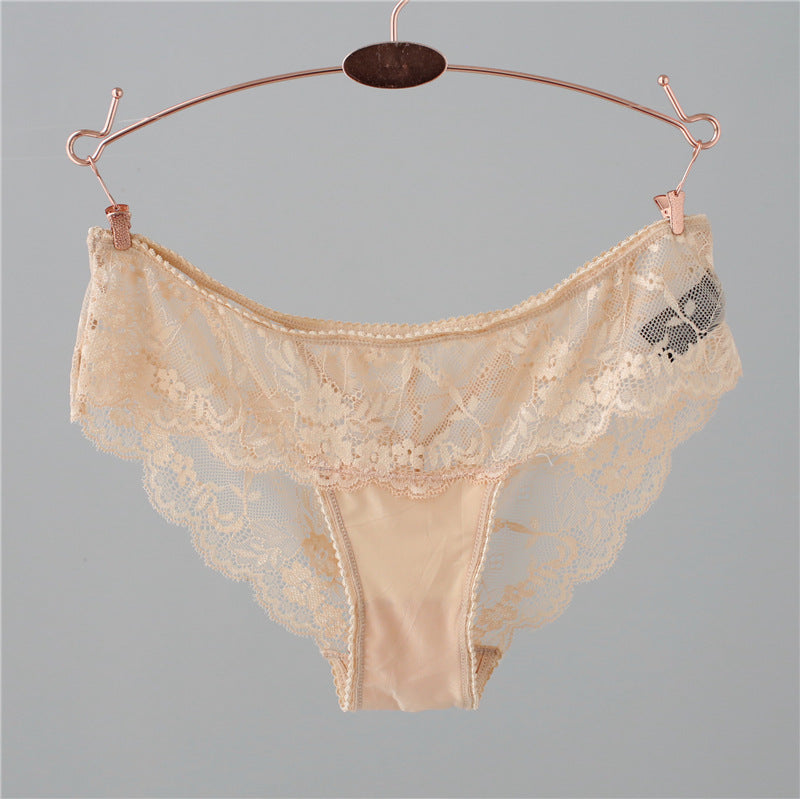 Women's Lace Trim Low-Rise Briefs - Seamless No-Trace Underwear