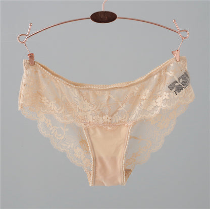 Women's Lace Trim Low-Rise Briefs - Seamless No-Trace Underwear