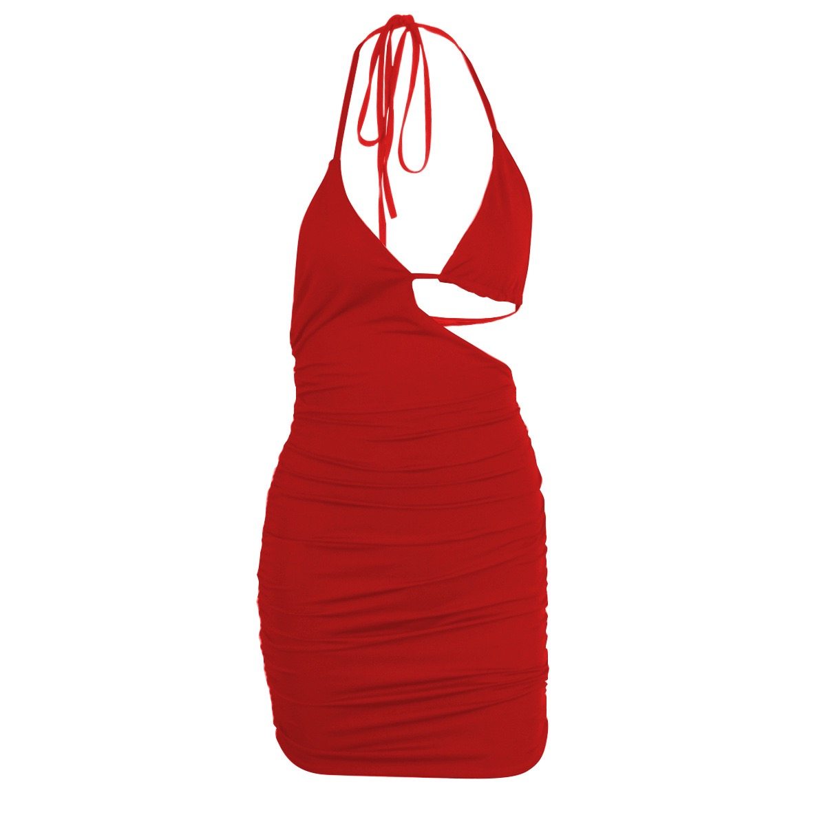 Women's Strapless Asymmetric Bodycon Mini Dress