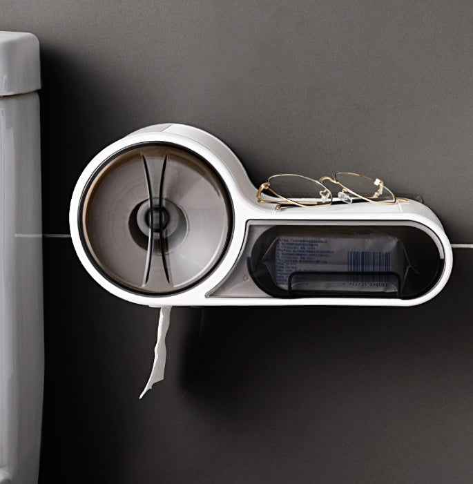Toilet Roll Holder – No-Drill Waterproof Plastic Bathroom Tissue Holder