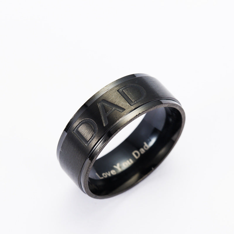 Geometric Titanium Steel Ring | Black, Gold & Rose Gold | Sizes 6–12
