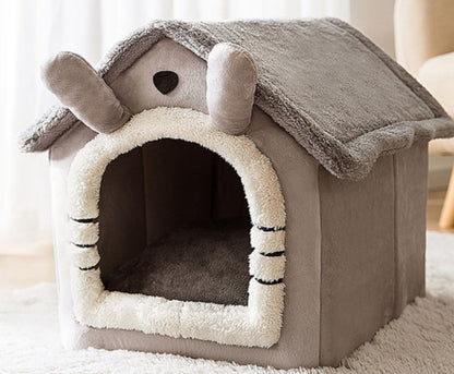 Foldable Enclosed Pet Cave Bed – Warm Kennel for Dogs & Cats | 13 Designs | S, M & L