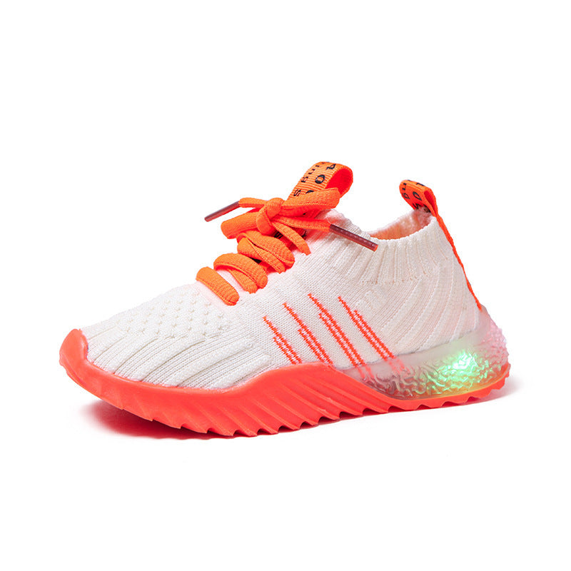 Children's Knitted Mesh Glitter Trainers | Unisex Candy Colour Kids Shoes EU 21-30