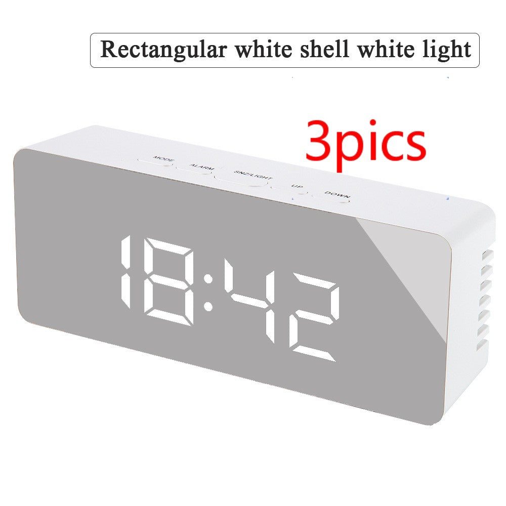 LED Mirror Alarm Clock with Temperature Display