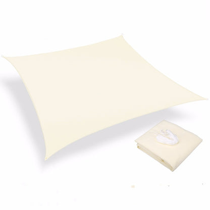 3.6×3.6m UV Shade Sail – 98% UV Block Waterproof Outdoor Sun Canopy Beige White & Yellow