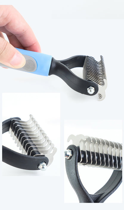 Pet Grooming Brush | Button Hair Removal | Non-Slip | Cats & Dogs