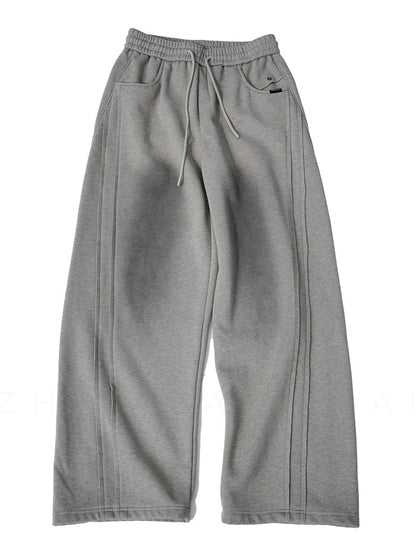 Men's Fleece-Lined Distressed Knit Sweatpants | Straight Leg S-2XL