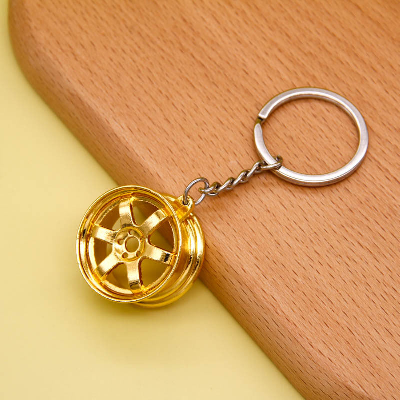 Miniature Car Rim Alloy Keychain | Modified Wheel Charm | 6 Finishes