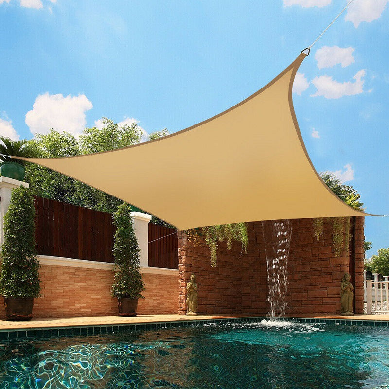 3.6×3.6m UV Shade Sail – 98% UV Block Waterproof Outdoor Sun Canopy Beige White & Yellow