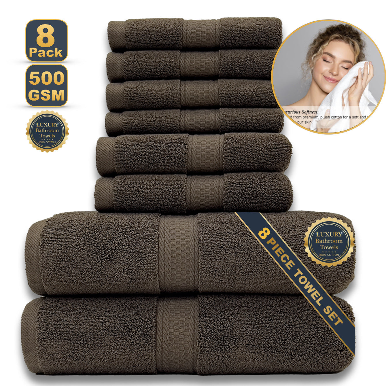 Pure Cotton Jacquard Bath Towel | Rice Grain Weave | 4 Sizes & 5 Colours