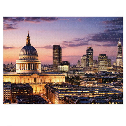 London Skyline Jigsaw Puzzle with Tin – Sunset Cityscape Gift