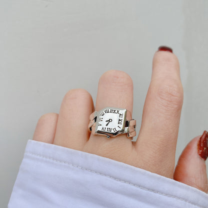 Women's 925 Silver Adjustable Opening Ring – Vintage Elegant Band
