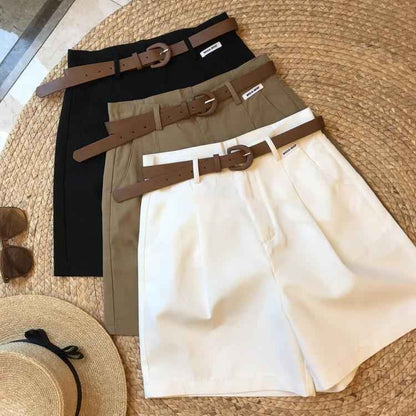 Womens Relaxed Versatile High-waisted Workwear Wide-leg Pants