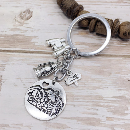 Retro CAMP Street Sign Keychain | Outdoor Gift