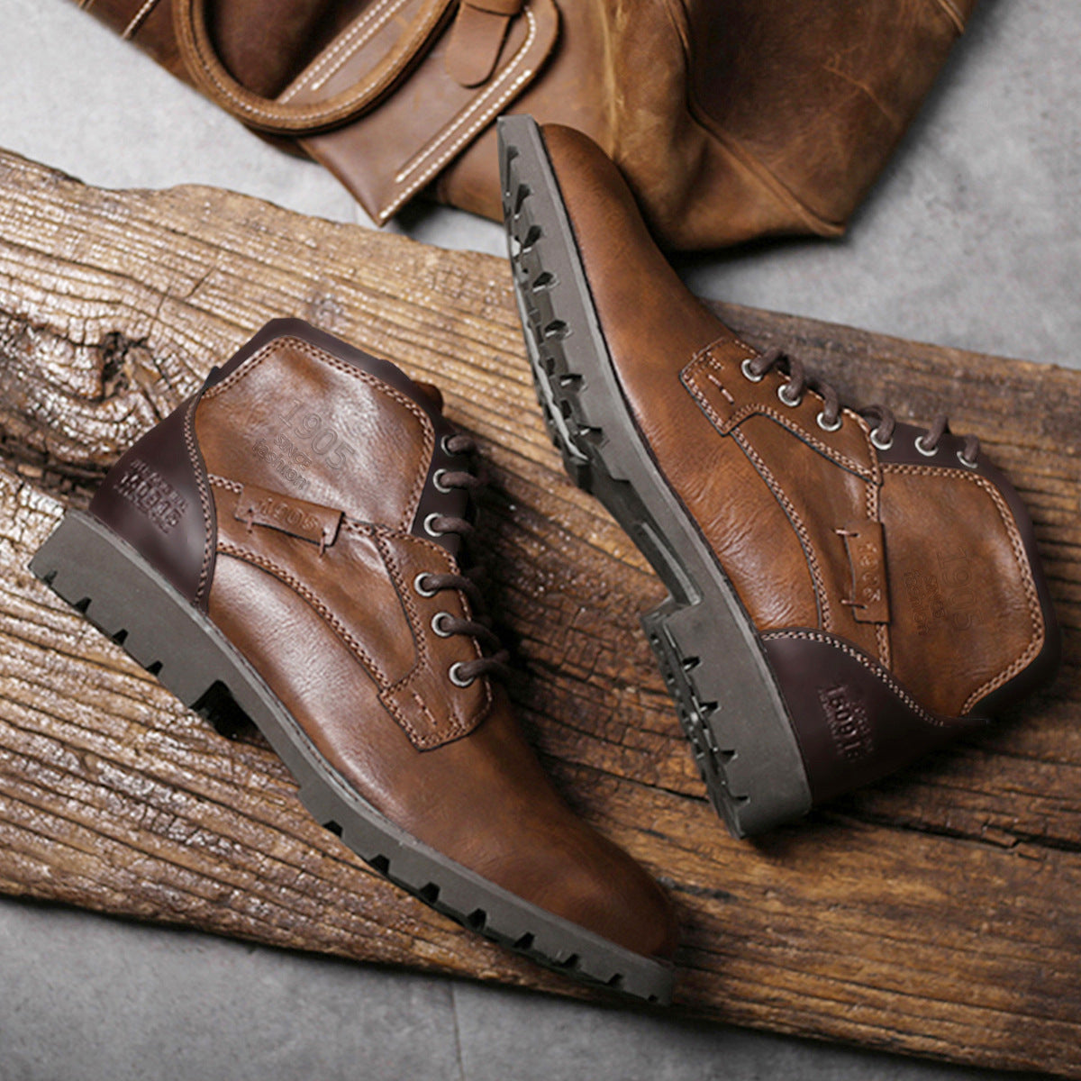 Men's Retro Side-Zip Martin Boots | Horseshoe Heel