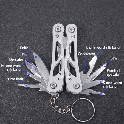 14-in-1 Multi-Tool Folding Pliers – 420 Steel EDC Pocket Tool Black & Silver Grey