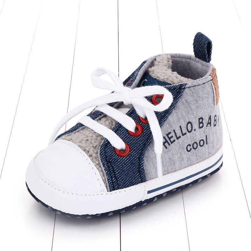 Unisex Baby Canvas Shoes - Letter Print Breathable Non-Slip Infant Walkers