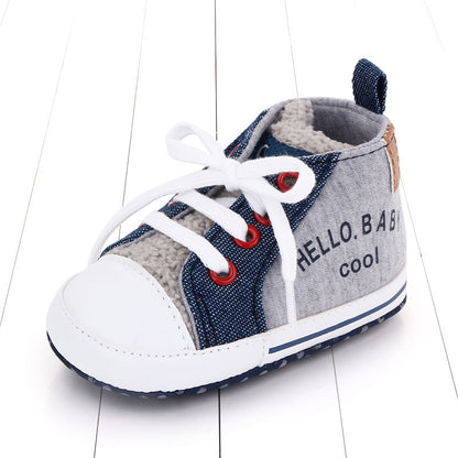 Unisex Baby Canvas Shoes - Letter Print Breathable Non-Slip Infant Walkers