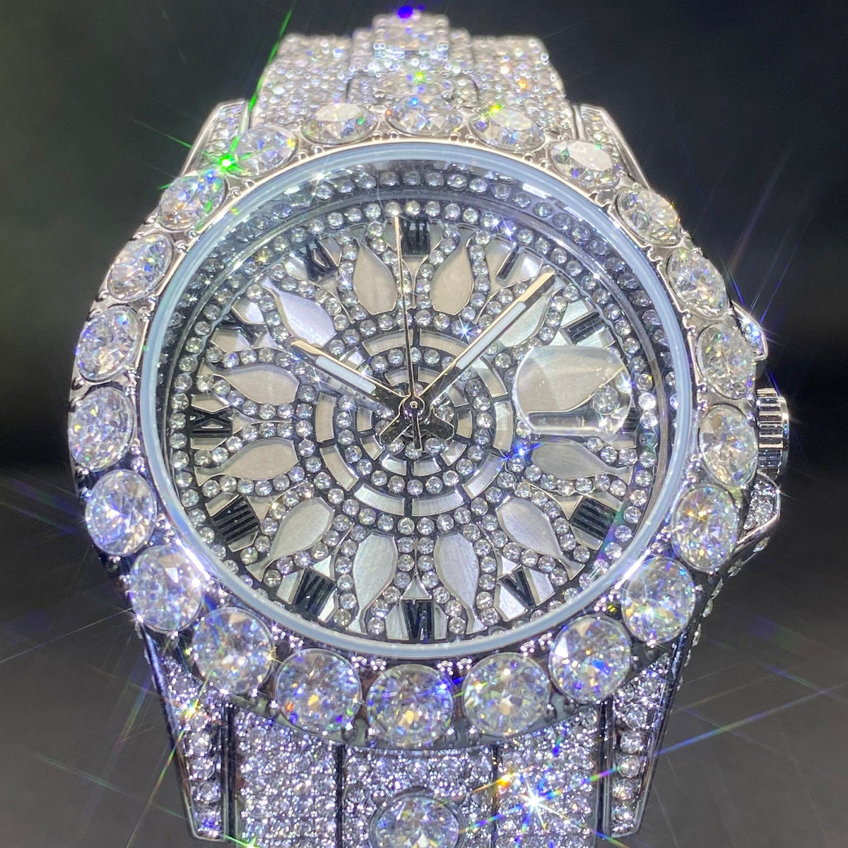 Full Diamond-Encrusted Men's Fashion Watch | Iced Out Statement Watch